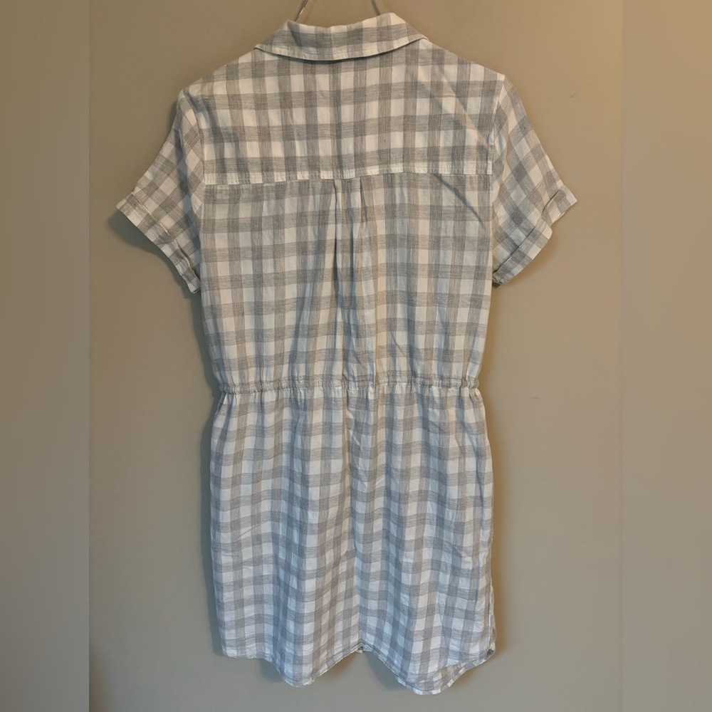 Beach Lunch Lounge Gray and White Gingham Plaid Dress | Women’s Sz M - Picture 2 of 14